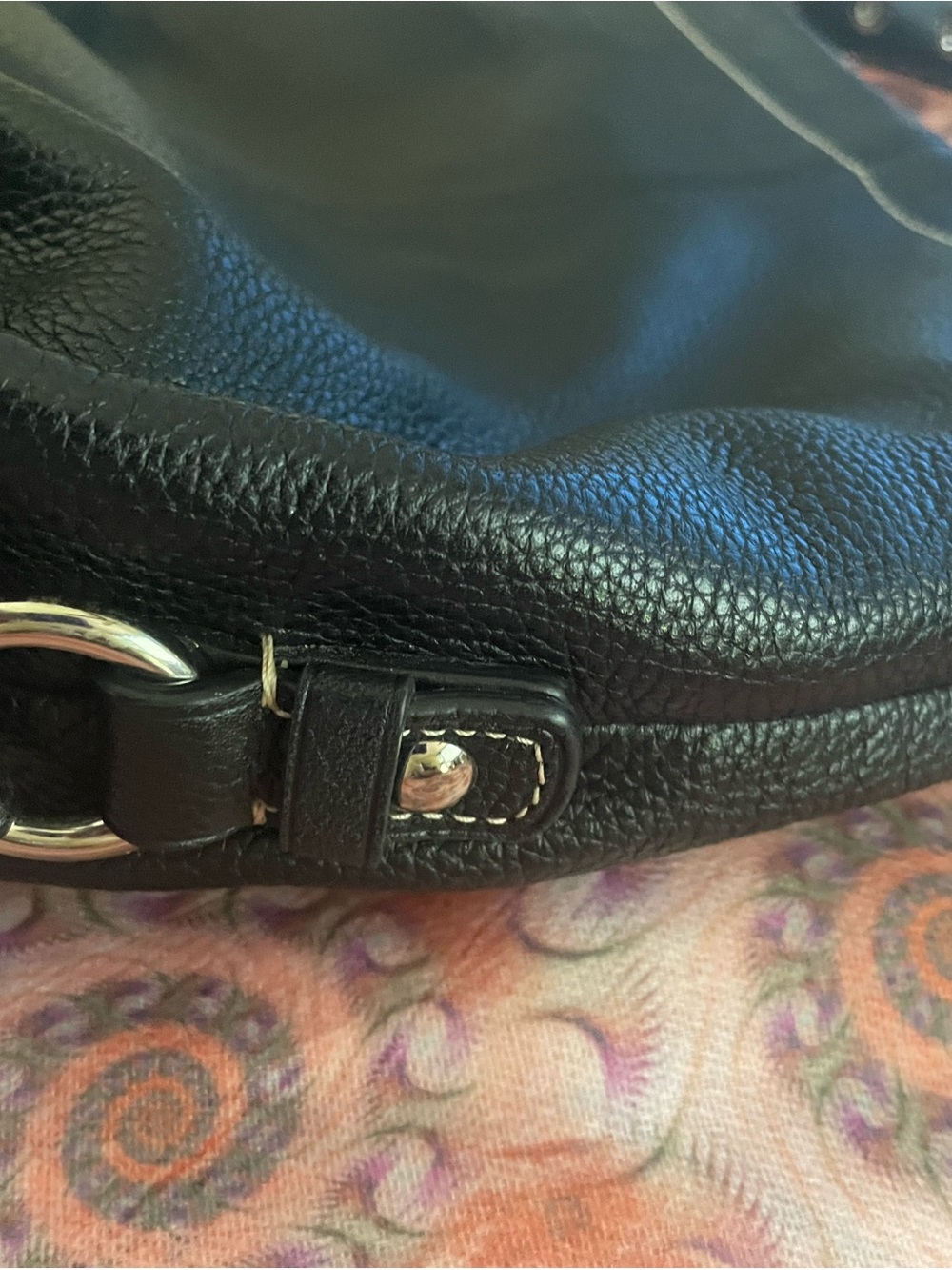 COACH Black Leather Shoulder Bag with Silver Hardware - Picture 5 of 7